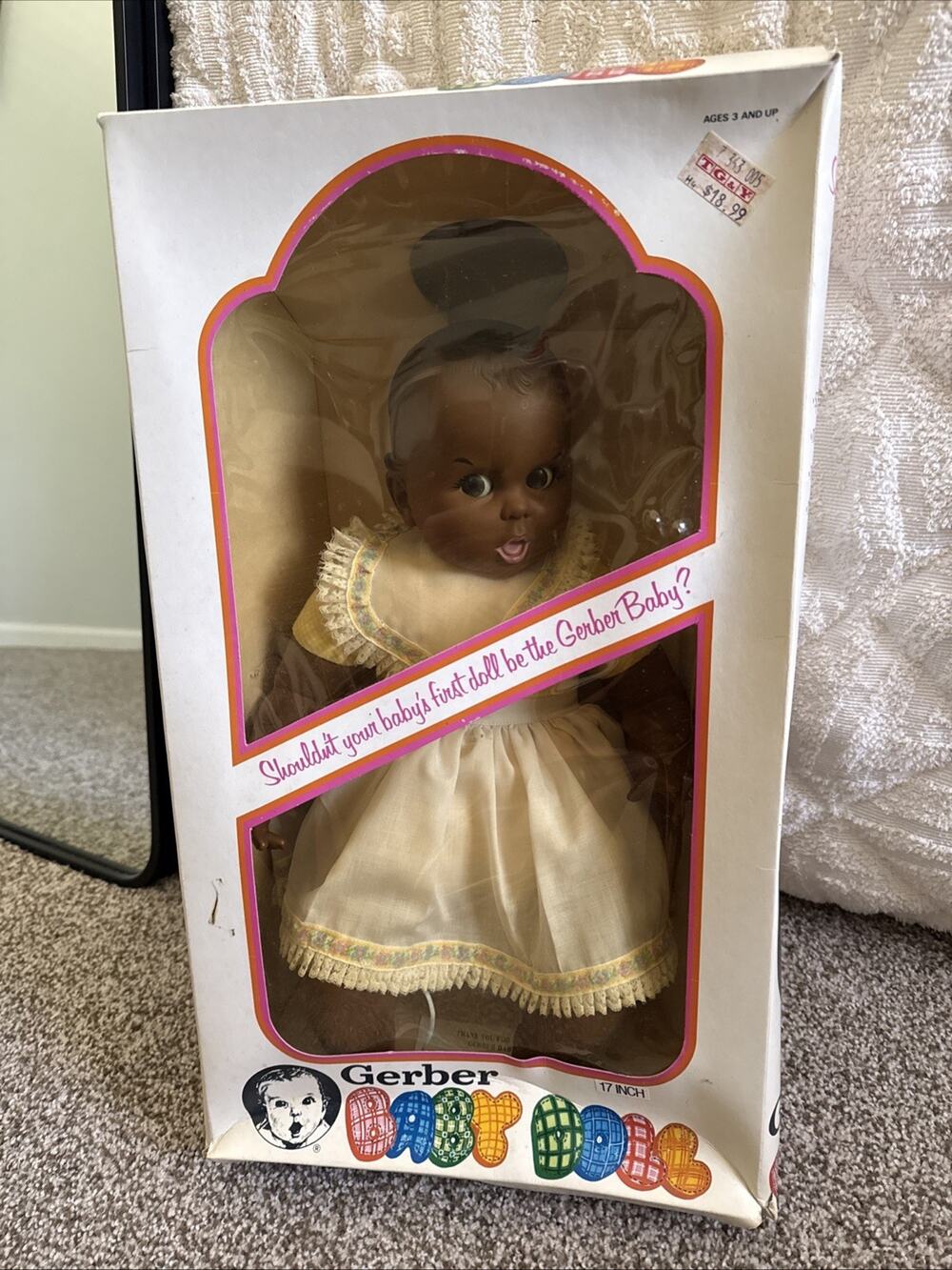 Gerber African American Baby Doll Vintage 1979 Atlanta Novelty 17" Boxed Model